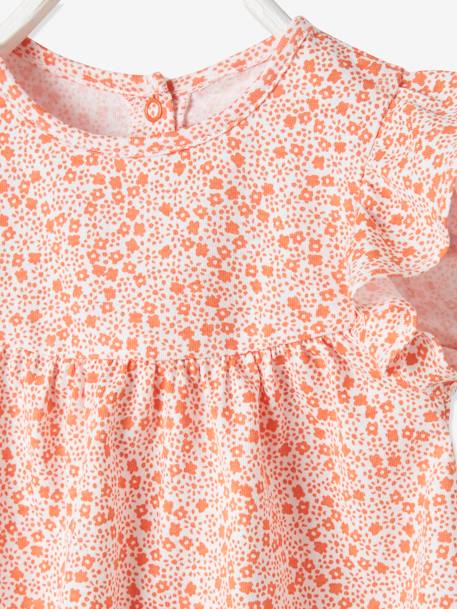 T-shirt imprimé fleurs bébé marine imprimé+orange imprimé+turquoise 6 - vertbaudet enfant 