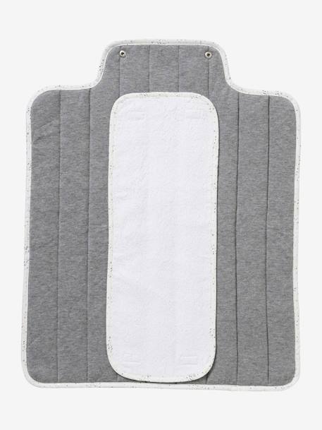 Tapis à langer de voyage gris chiné+marine imprimé+rose 3 - vertbaudet enfant 