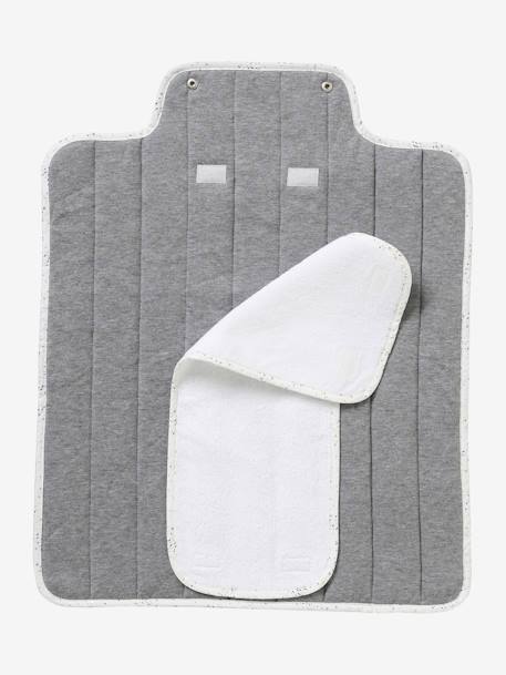 Tapis à langer de voyage gris chiné+marine imprimé+rose 4 - vertbaudet enfant 