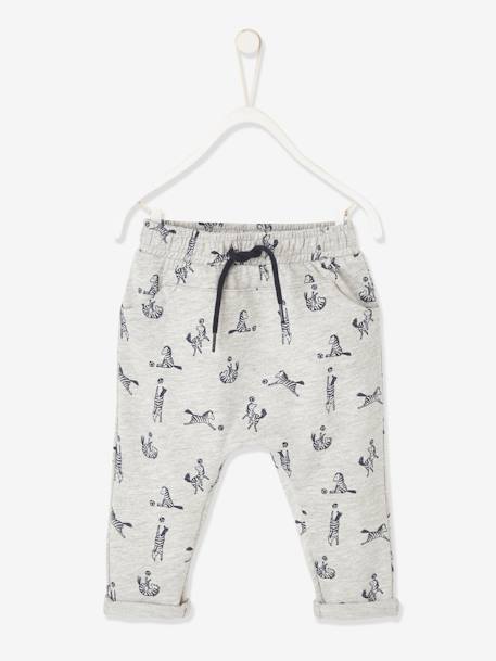 Pantalon molleton bébé garçon gris clair chiné 1 - vertbaudet enfant 