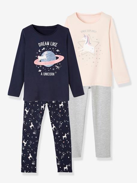 Fille-Lot de 2 pyjamas licorne