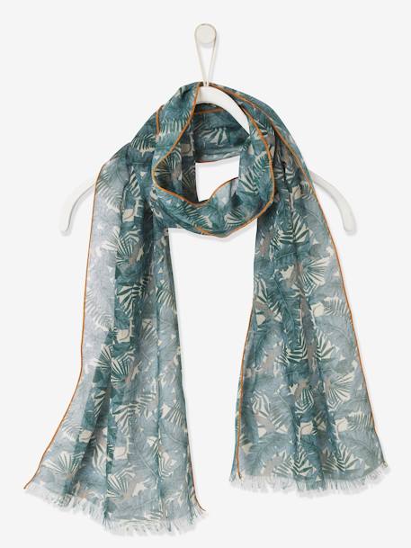 Foulard garçon imprimé jungle vert grisé 1 - vertbaudet enfant 