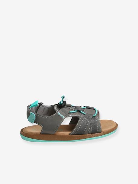 Sandales scratchées garçon bleu+gris+kaki 7 - vertbaudet enfant 