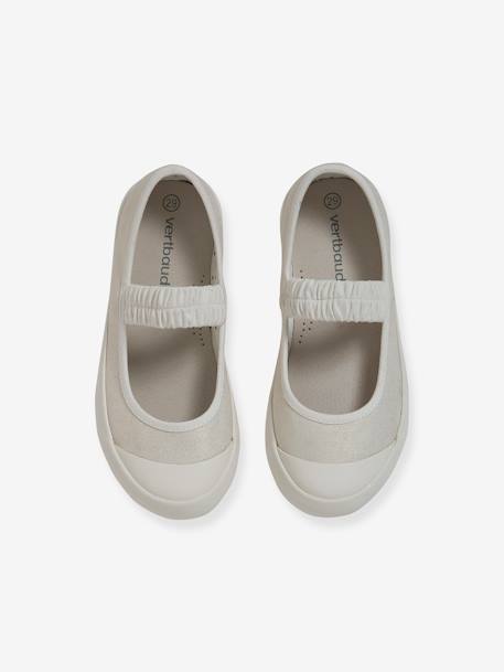 Ballerines en toile fille denim imprimé coeur+light gold+sauge 9 - vertbaudet enfant 