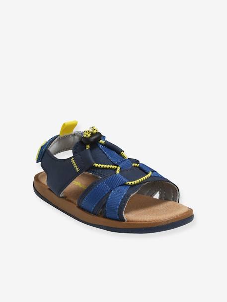 Sandales scratchées garçon bleu+gris+kaki 1 - vertbaudet enfant 