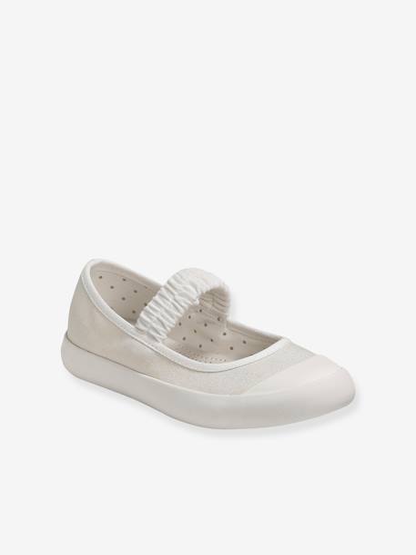 Ballerines en toile fille denim imprimé coeur+light gold+sauge 6 - vertbaudet enfant 