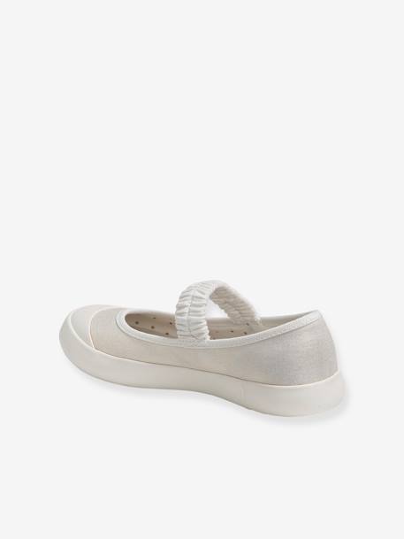 Ballerines en toile fille denim imprimé coeur+light gold+sauge 8 - vertbaudet enfant 