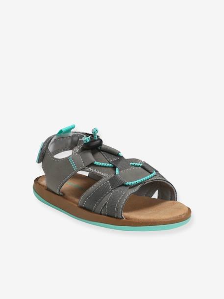 Sandales scratchées garçon bleu+gris+kaki 6 - vertbaudet enfant 