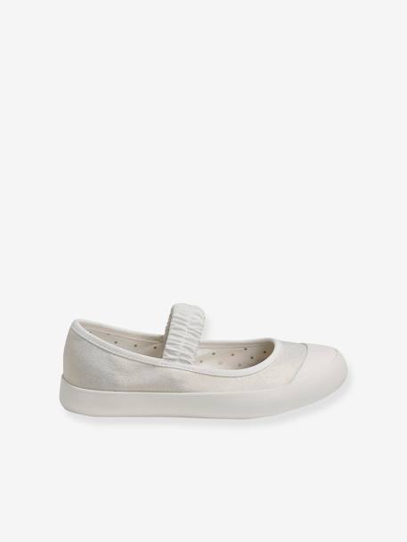 Ballerines en toile fille denim imprimé coeur+light gold+sauge 7 - vertbaudet enfant 