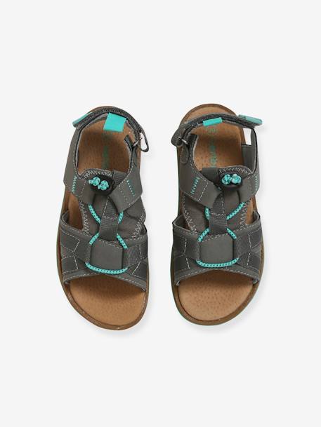 Sandales scratchées garçon bleu+gris+kaki 9 - vertbaudet enfant 