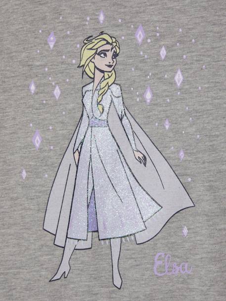 T-shirt fille à volants Disney Reine des Neiges® gris chiné 3 - vertbaudet enfant 