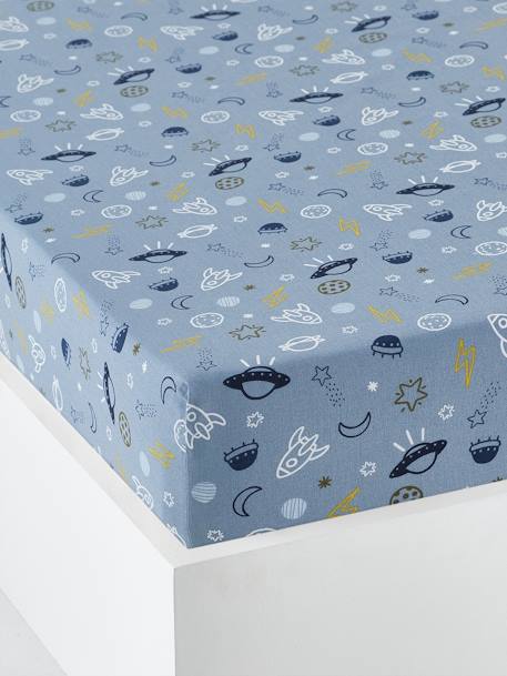 Drap-housse enfant COSMOS bleu 1 - vertbaudet enfant 