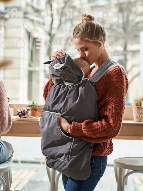 Protege Porte Bebe Doudoune Gris Vertbaudet