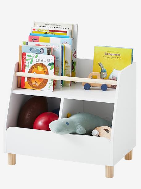 Meuble de rangement mixte étagère + bacs LIGNE PTILOU Blanc/bois 1 - vertbaudet enfant 