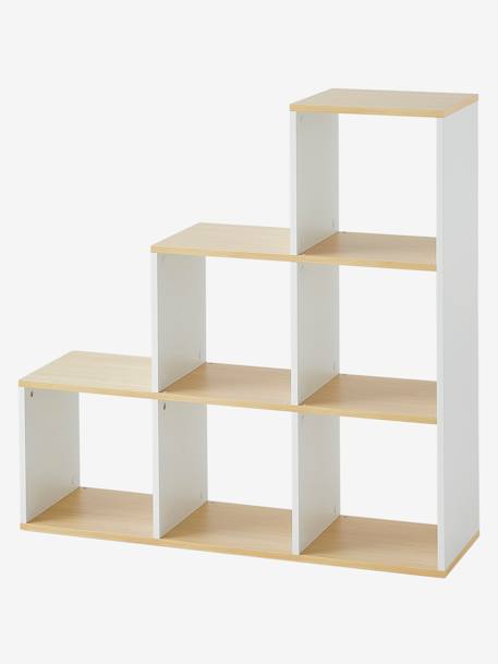 Meuble 6 cases BLANC / BOIS 2 - vertbaudet enfant 