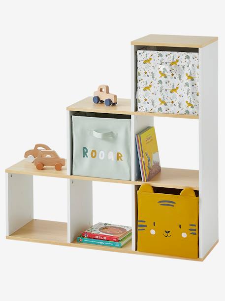 Meuble 6 cases BLANC / BOIS 2 - vertbaudet enfant 