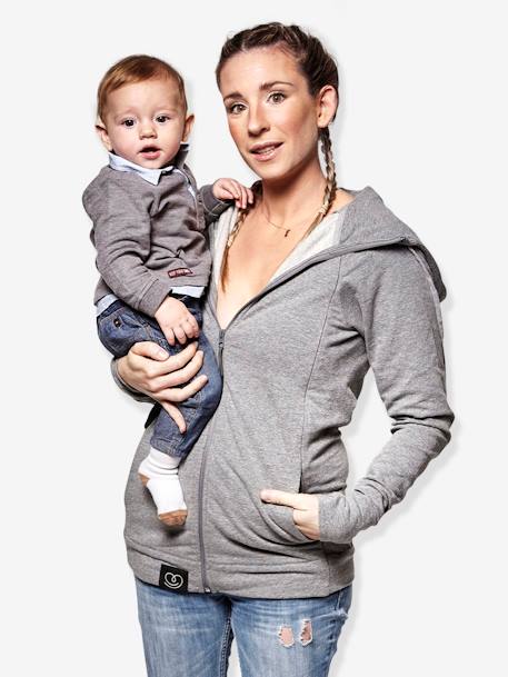 Le Sweat du parent LOVE RADIUS Gris chiné+NOIR 1 - vertbaudet enfant 