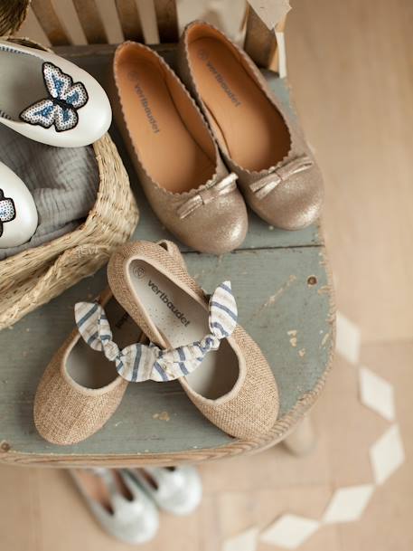 Ballerines cuir fille beige metallisé+bleu marine+rose 12 - vertbaudet enfant 