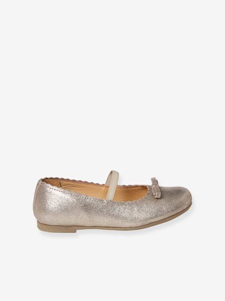 Ballerines cuir fille beige metallisé+bleu marine+rose 9 - vertbaudet enfant 