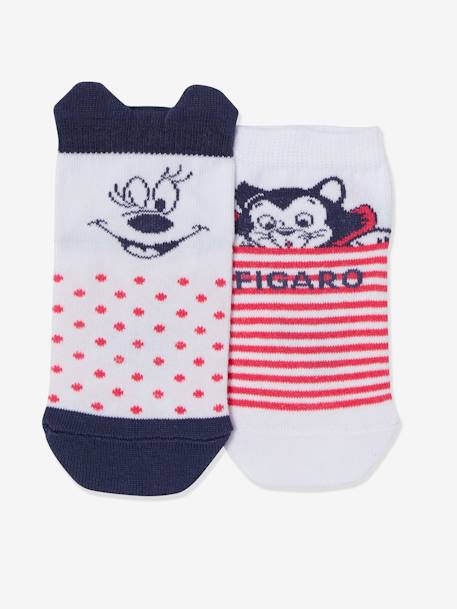 cadeaux-anniversaire-Fille-Sous-vêtement-Lot de 2 paires de mi-chaussettes Disney Minnie et Figaro®