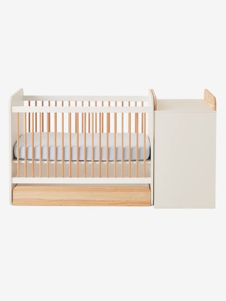 Lit combiné évolutif avec rangements et table à langer LIGNE ECLIPSE BLANC / BOIS 7 - vertbaudet enfant 