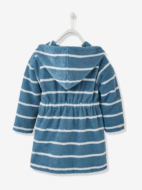 Peignoir de bain rayé enfant à capuche et personnalisable bleu/blanc 4 - vertbaudet enfant 