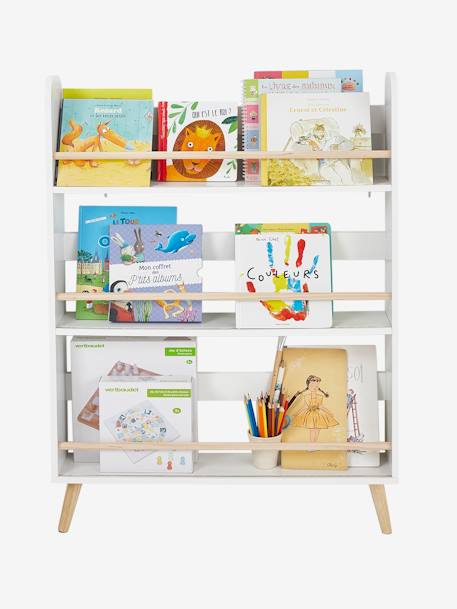 Etagère présentoir à livres LIGNE CONFETTI Blanc/bois 2 - vertbaudet enfant 