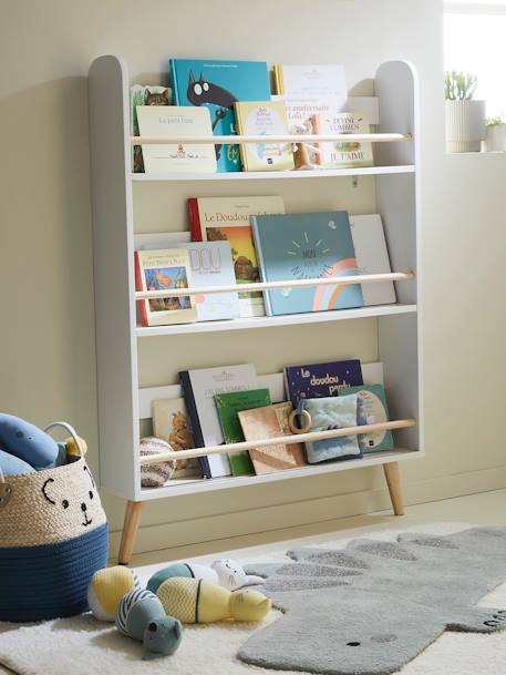 Etagère présentoir à livres LIGNE CONFETTI Blanc/bois 5 - vertbaudet enfant 