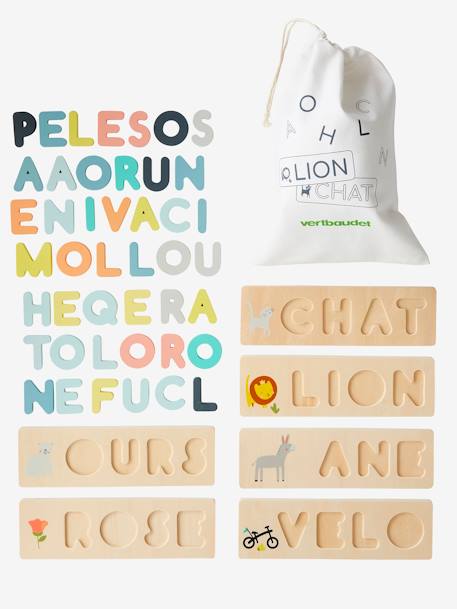 Puzzle des mots à encastrer en bois FSC® multicolore 1 - vertbaudet enfant 