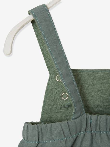 Combinaison bébé naissance forme barboteuse bleu chambray rayé+écru+vert 18 - vertbaudet enfant 