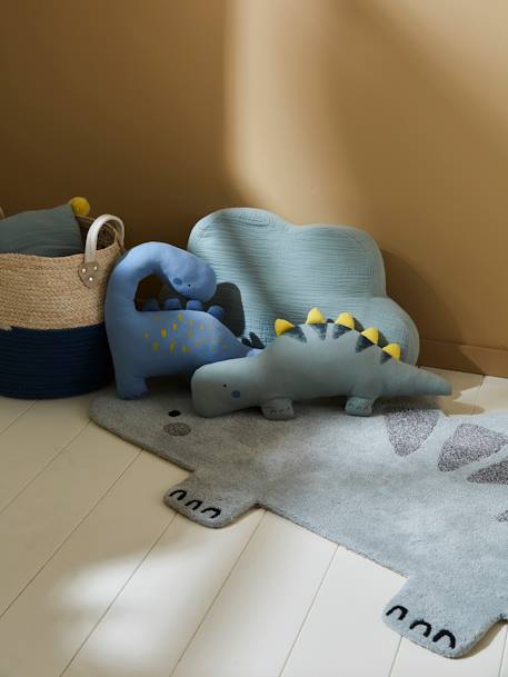 Lot de 2 coussins dinosaures PETIT DINO bleu / kaki 4 - vertbaudet enfant 