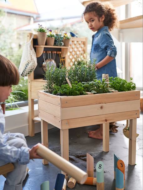 Carré potager en bois beige 1 - vertbaudet enfant 