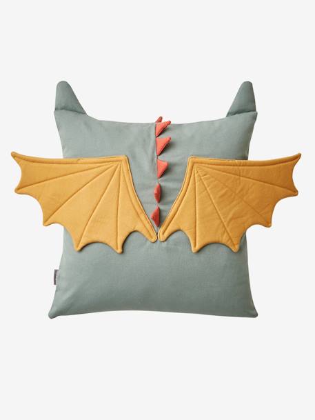 Coussin carré dragon personnalisable Gris vert 5 - vertbaudet enfant 