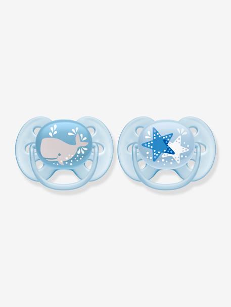 Lot de 2 sucettes ultra douces 2e âge Philips AVENT BALEINE/ETOILE 2 - vertbaudet enfant 