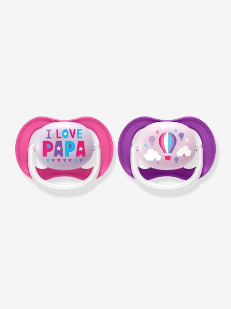 Lot de 2 sucettes Ultra air animals 2e âge Philips AVENT I love papa + montgolfière 2 - vertbaudet enfant 