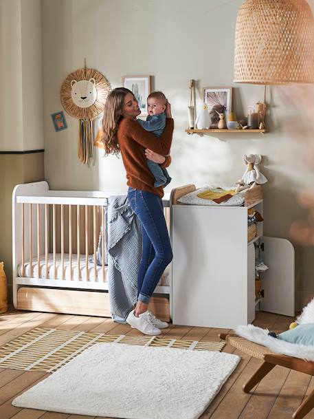 Lit combiné évolutif avec rangements et table à langer LIGNE ECLIPSE BLANC / BOIS 9 - vertbaudet enfant 