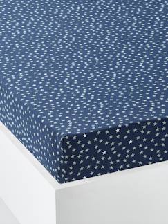 Drap housse enfant en coton 90x140+B15cm - bleu calaluna