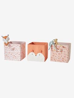 Chambre et rangement-Rangement-Lot de 3 bacs de rangement Renard fleurs