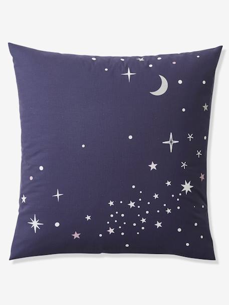 Parure housse de couette + taie d'oreiller avec détails phosphorescents MISS CONSTELLATION marine / parme 4 - vertbaudet enfant 