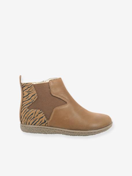 Boots fille Vermillon KICKERS® camel zèbre+marine métallisé+noir vernis 2 - vertbaudet enfant 