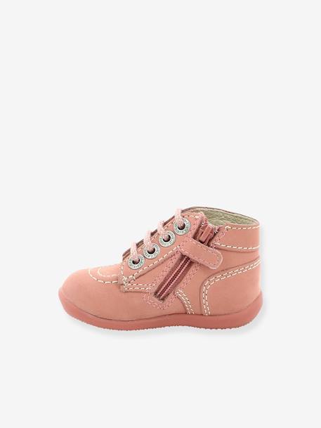 Bottillons cuir bébé fille Bonzip 2 KICKERS® 1ers pas rose clair 3 - vertbaudet enfant 