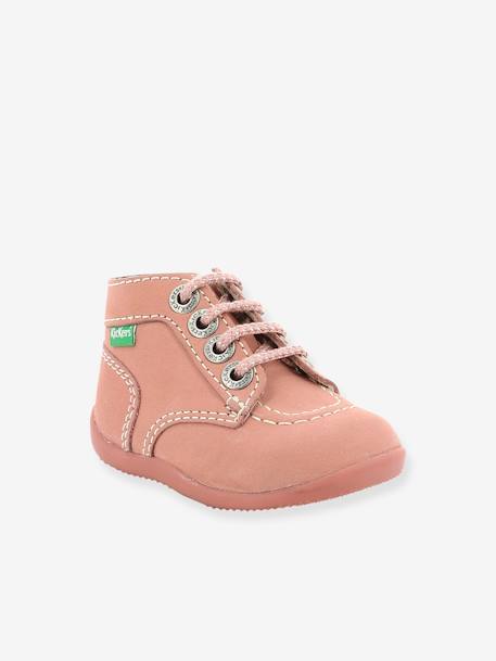 Bottillons cuir bébé fille Bonzip 2 KICKERS® 1ers pas rose clair 1 - vertbaudet enfant 