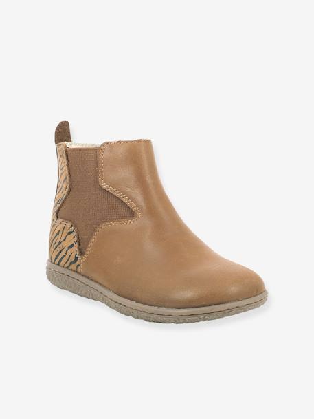 Boots fille Vermillon KICKERS® camel zèbre+marine métallisé+noir vernis 1 - vertbaudet enfant 