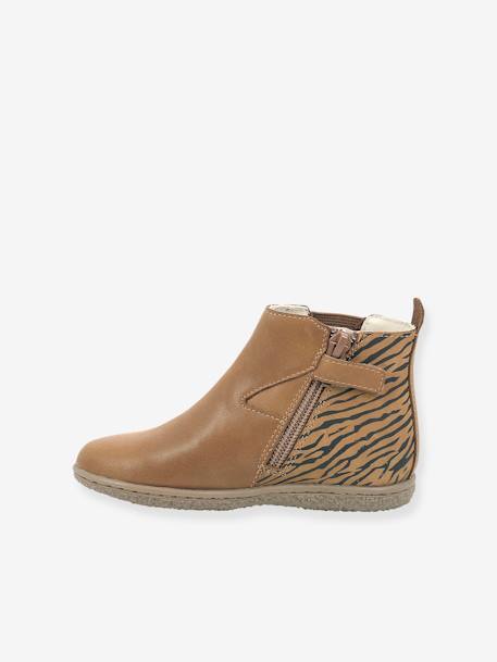 Boots fille Vermillon KICKERS® camel zèbre+marine métallisé+noir vernis 3 - vertbaudet enfant 