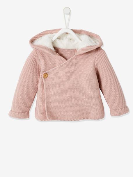 Bébé-Pull, gilet, sweat-Pull-Cardigan avec capuche doublée fausse fourrure bébé