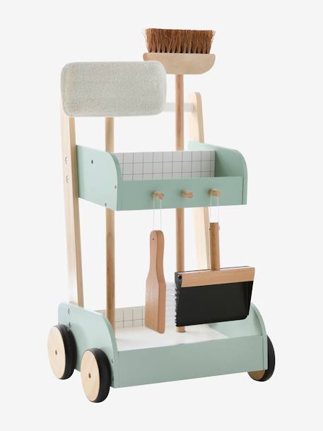 Chariot de ménage en bois FSC® vert 9 - vertbaudet enfant 