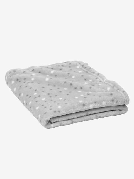 Couverture essentiels en microfibre imprimée étoiles gris clair+marine / étoiles 1 - vertbaudet enfant 