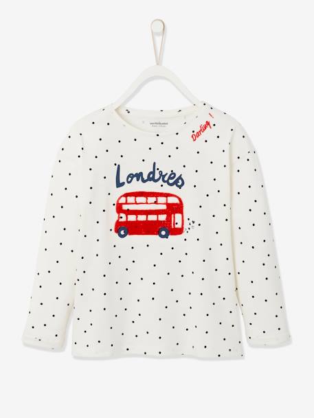 T-shirt fille motif city détails fantaisie  - vertbaudet enfant