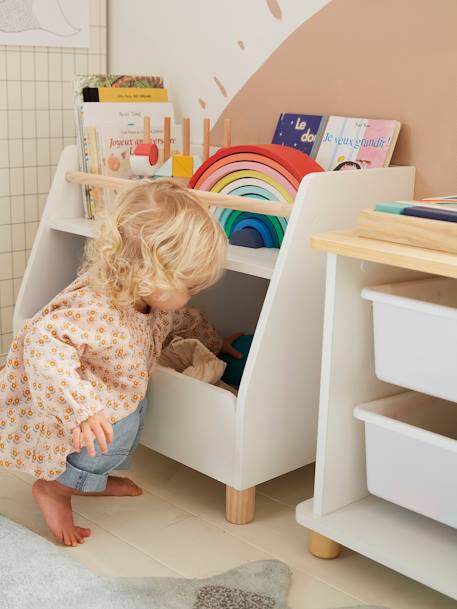 Meuble de rangement mixte étagère + bacs LIGNE PTILOU Blanc/bois 8 - vertbaudet enfant 