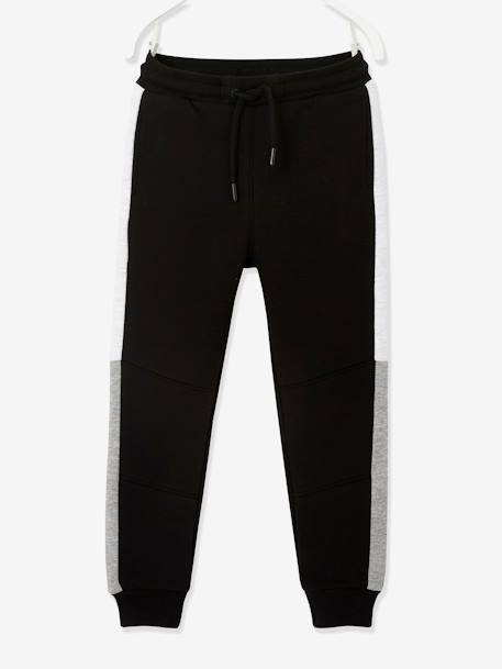 Pantalon jogging bandes côtés garçon. gris anthracite+noir+vert sapin 5 - vertbaudet enfant 